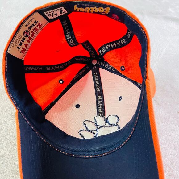 Clemson Tigers Hat Cap Men Size 7 1/8 Orange Fitted Logo Football College NCAA‎ - Picture 6 of 7
